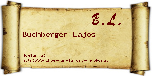 Buchberger Lajos névjegykártya